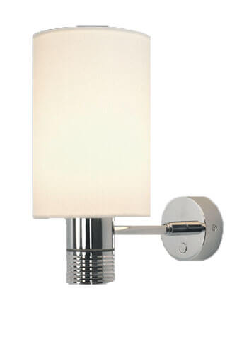 Nova LED Wall Light, Chrome, White Shade