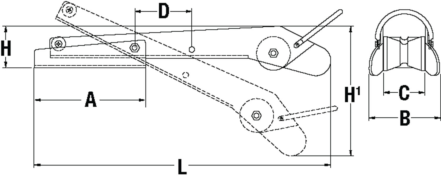 Vetus P104340 - Bow Roller - Self launch (AR7561S)