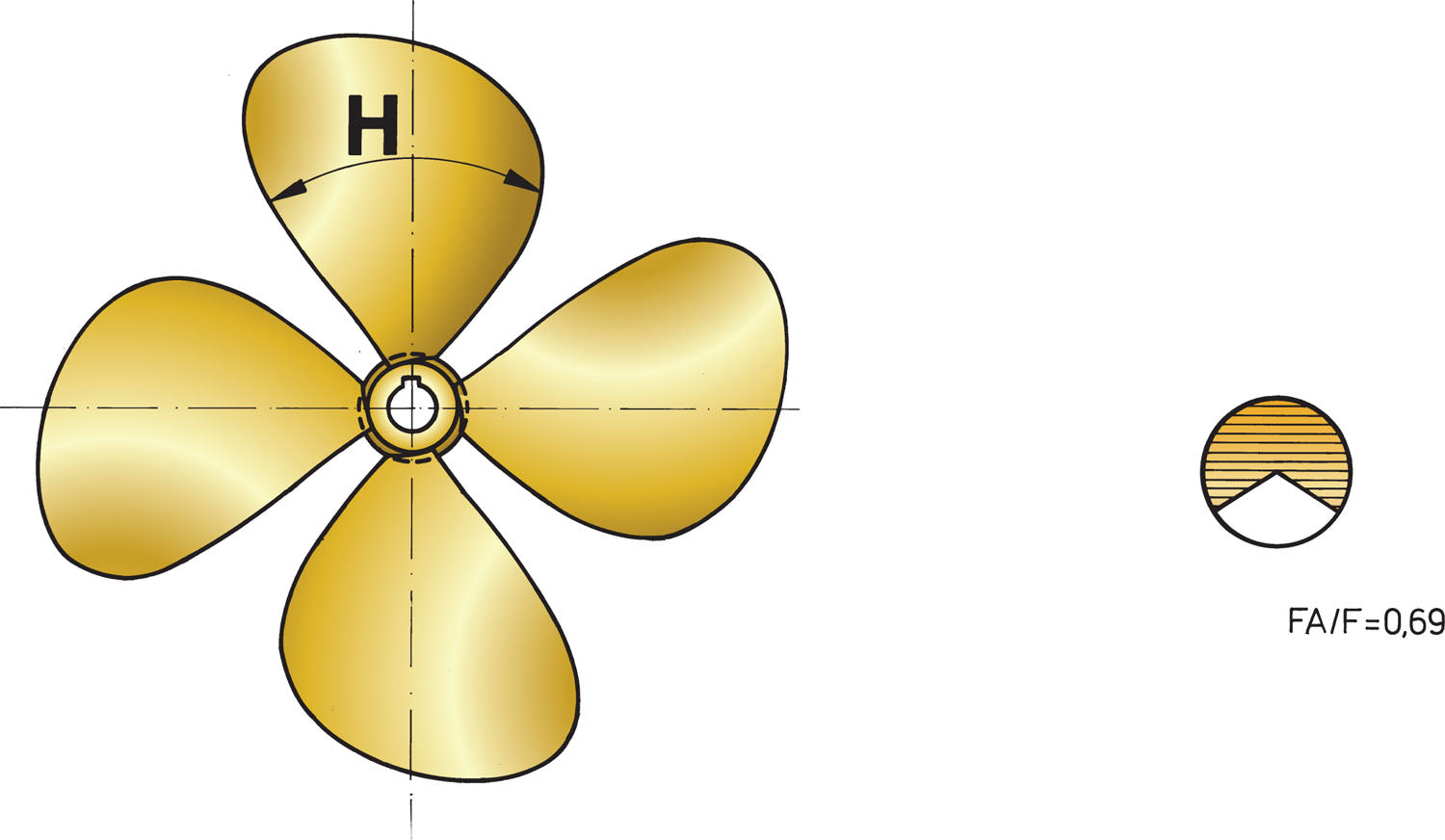 Vetus P4E19X26L - Propeller type p4e 19