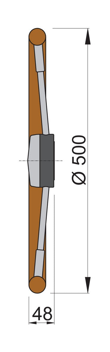 Vetus PRO50T - Teakwood stwheel PRO diam 50 cm