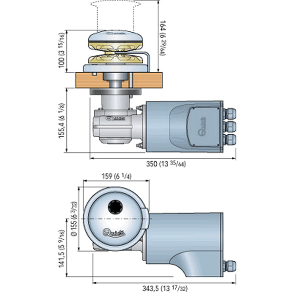 Quick Rider 1000W 12V 8mm Vertical Windlass