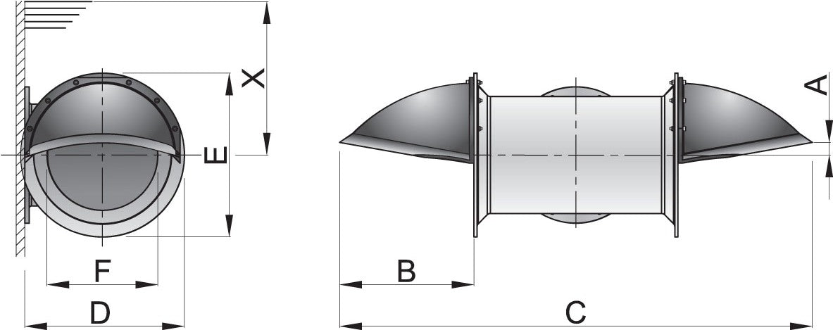 Vetus SDKIT185 - Extension kit for STERN185P shallow draft, 2 cowl