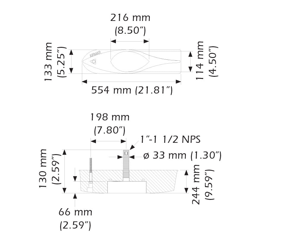 Simrad B275LH-W CHIRP Bronze Thru Hull