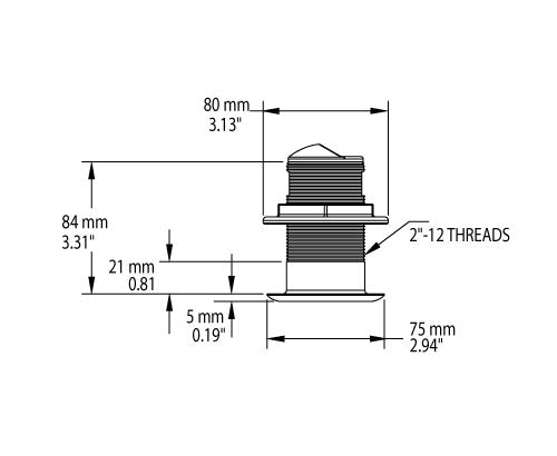 Simrad B150M 0 Degree Tilt Thru Hull 9-Pin