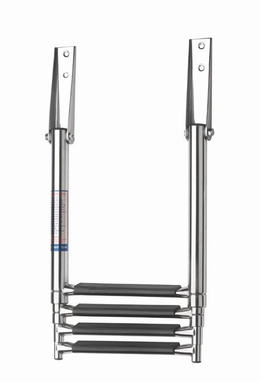 Vetus SLT4AW - Swim ladder, SS316, 4 steps with synthetic black grips, telescopic transom mounted