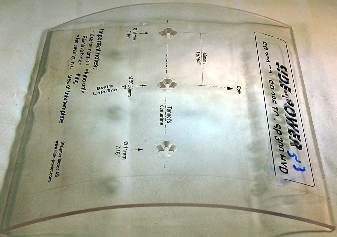 Templates for gear leg Holes in 300mm Tunnel