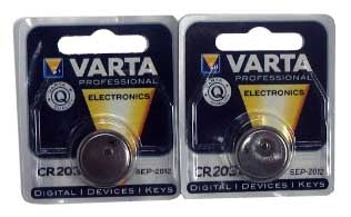 Batteries, Set of two CR2032