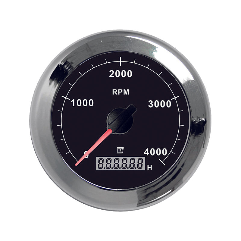 Vetus TACHB4000 - Revolution counter black 4000 RPM