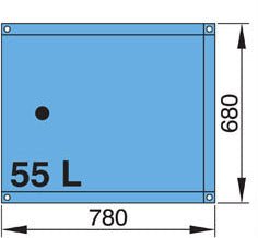 Vetus TANKW55 - Flex watertank 55l incl conn kit