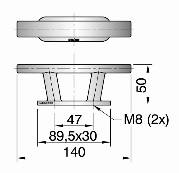 Vetus TAURUS01 - Cleat AISI 316, type TAURUS L=140mm