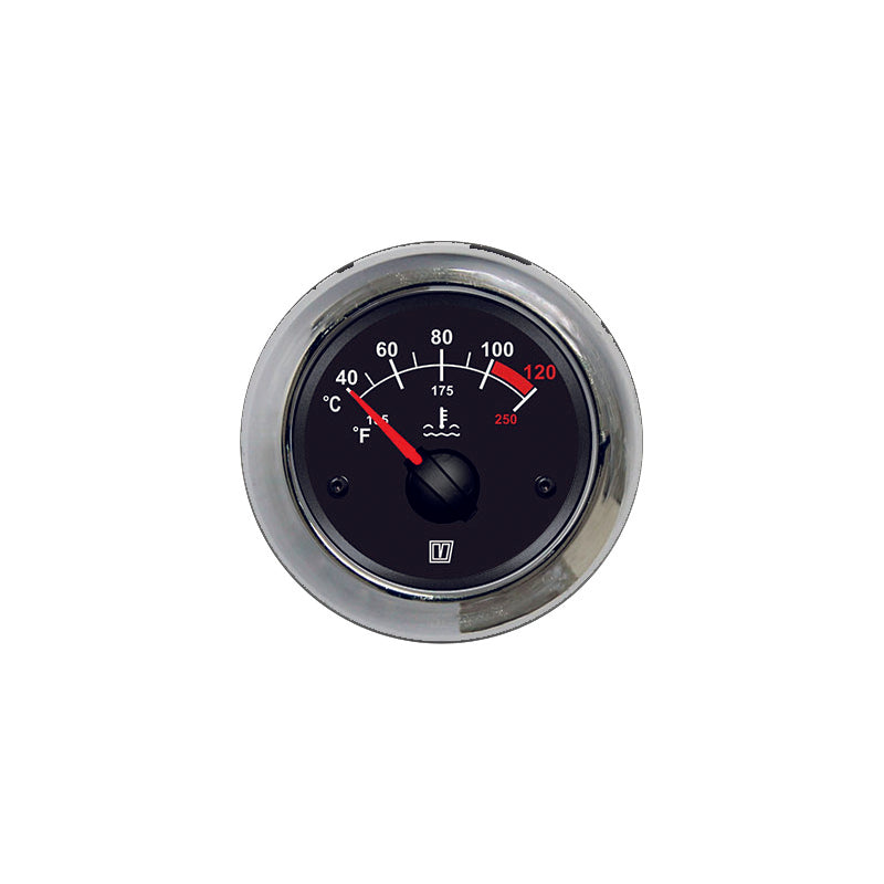 Vetus TEMPB - Water temp. Gauge black 12/24 V (40-120°C)