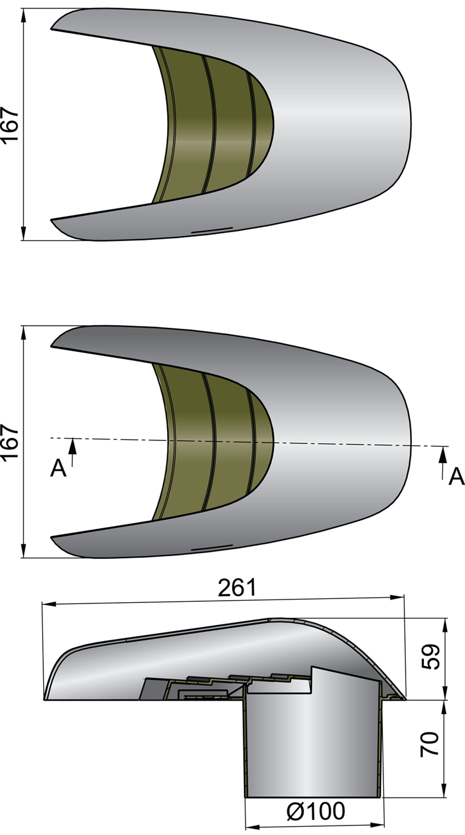 Vetus TYP100 - Typhoon shell ventilator, dia 100mm