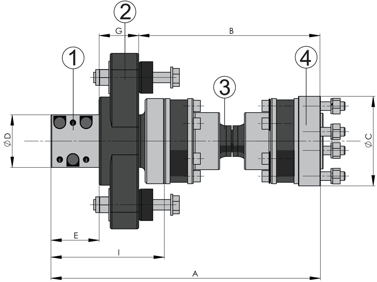 Vetus VDR215355 - VETUS drive type 2 Shaft 35, CVJ 15, 5