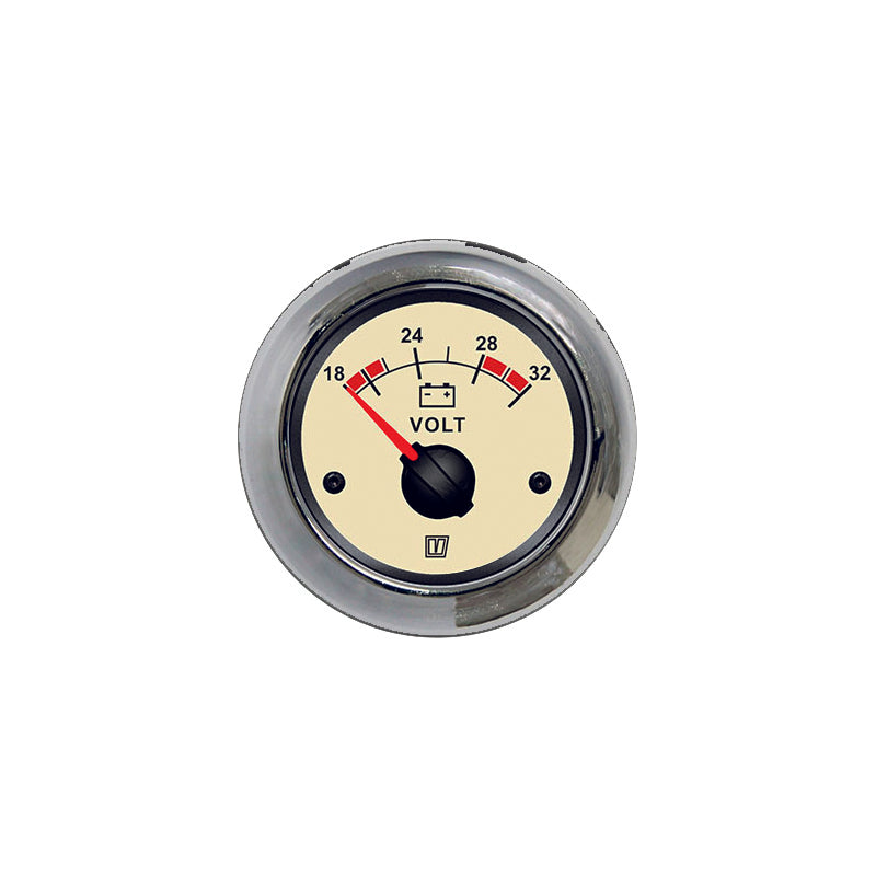 Vetus VLT24N - Volt meter 52 mm cream 24 V