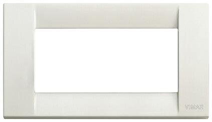 Cover Plate, Metal, Ivory, 4 Module, Square,