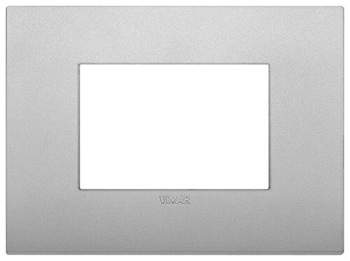 Cover Plate, Technopolymer, Matte Silver, 3 Module