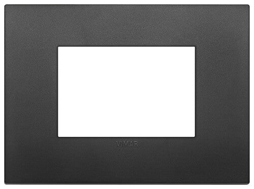 Cover Plate, Technopolymer, Black, 3 Module,