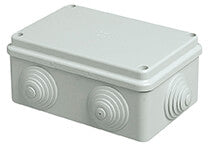 Surface mounted junction box with cable entries