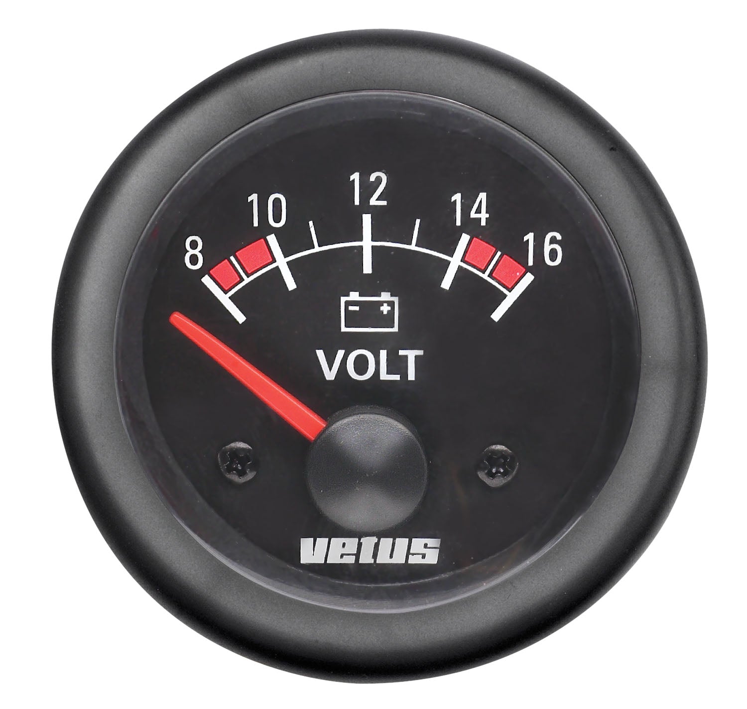 Vetus VOLT12B - Volt meter 12V (10-16V) D52mm black