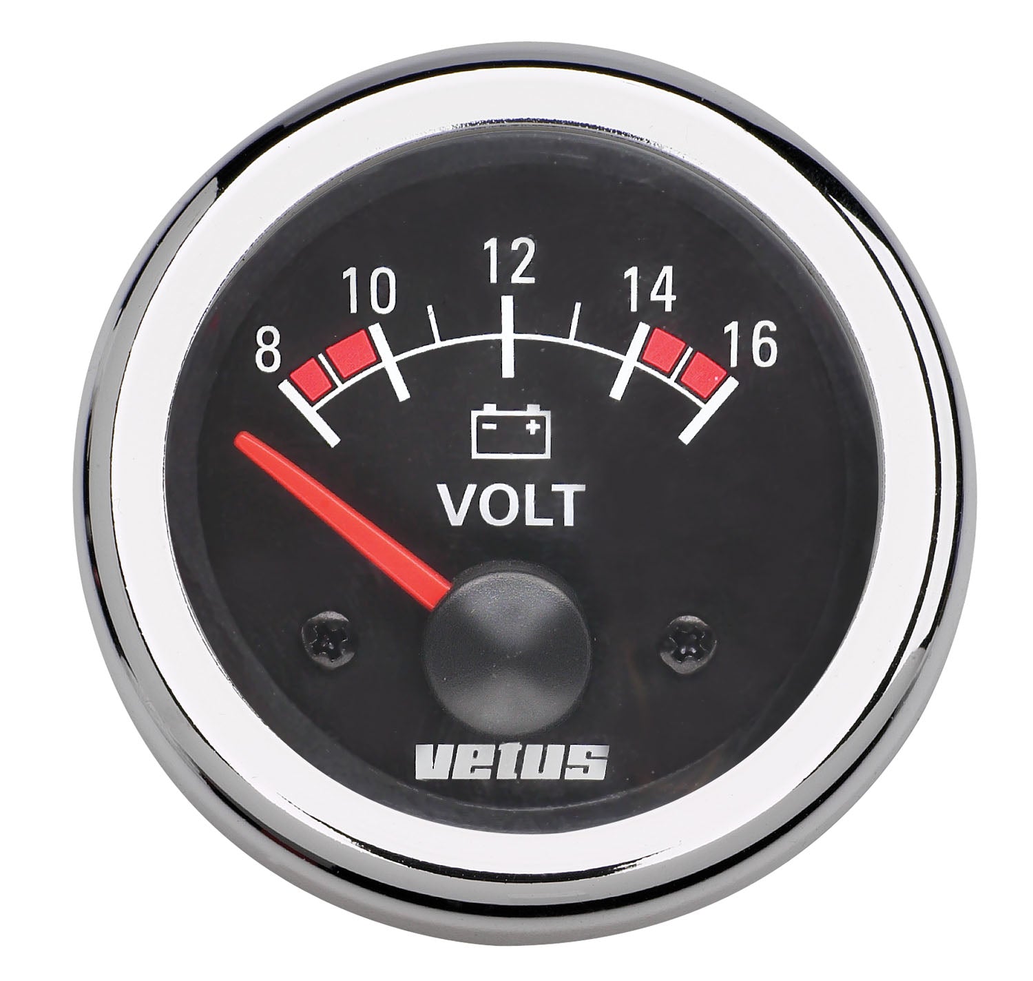 Vetus VOLT12B - Volt meter 12V (10-16V) D52mm black