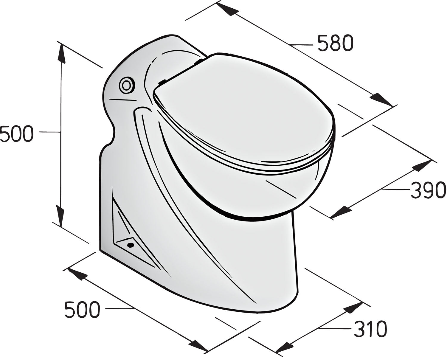 Vetus WC12L - Toilet type WCL 12V de luxe