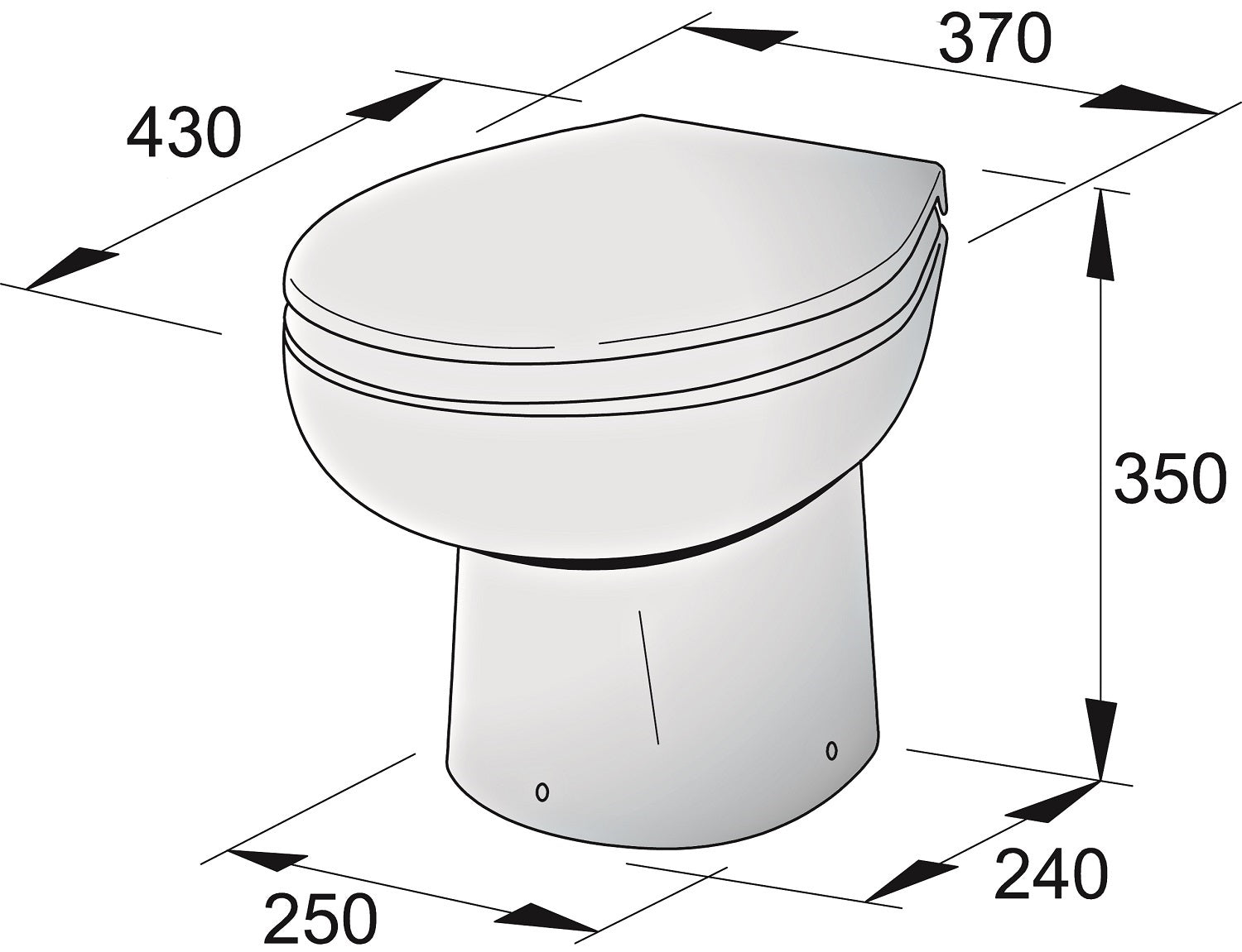 Vetus WCP12 - Toilet type WCP 12 Volt