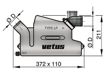 Vetus WLOCKL45R - Waterlock LP45 rotating, 45mm