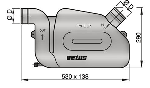 Vetus WLOCKL50S - Waterlock LP50S, super, 50mm