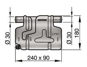 Vetus WLOCKLP30 - Waterlock LP30, 30mm