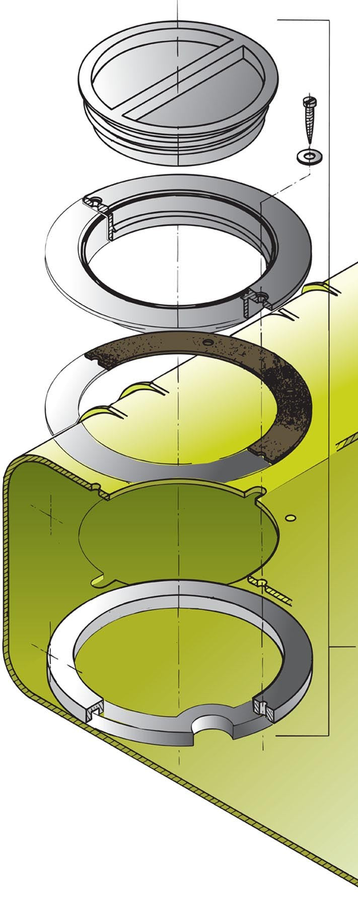 Vetus WTIKIT - Inspection lid kit for rigid watertanks