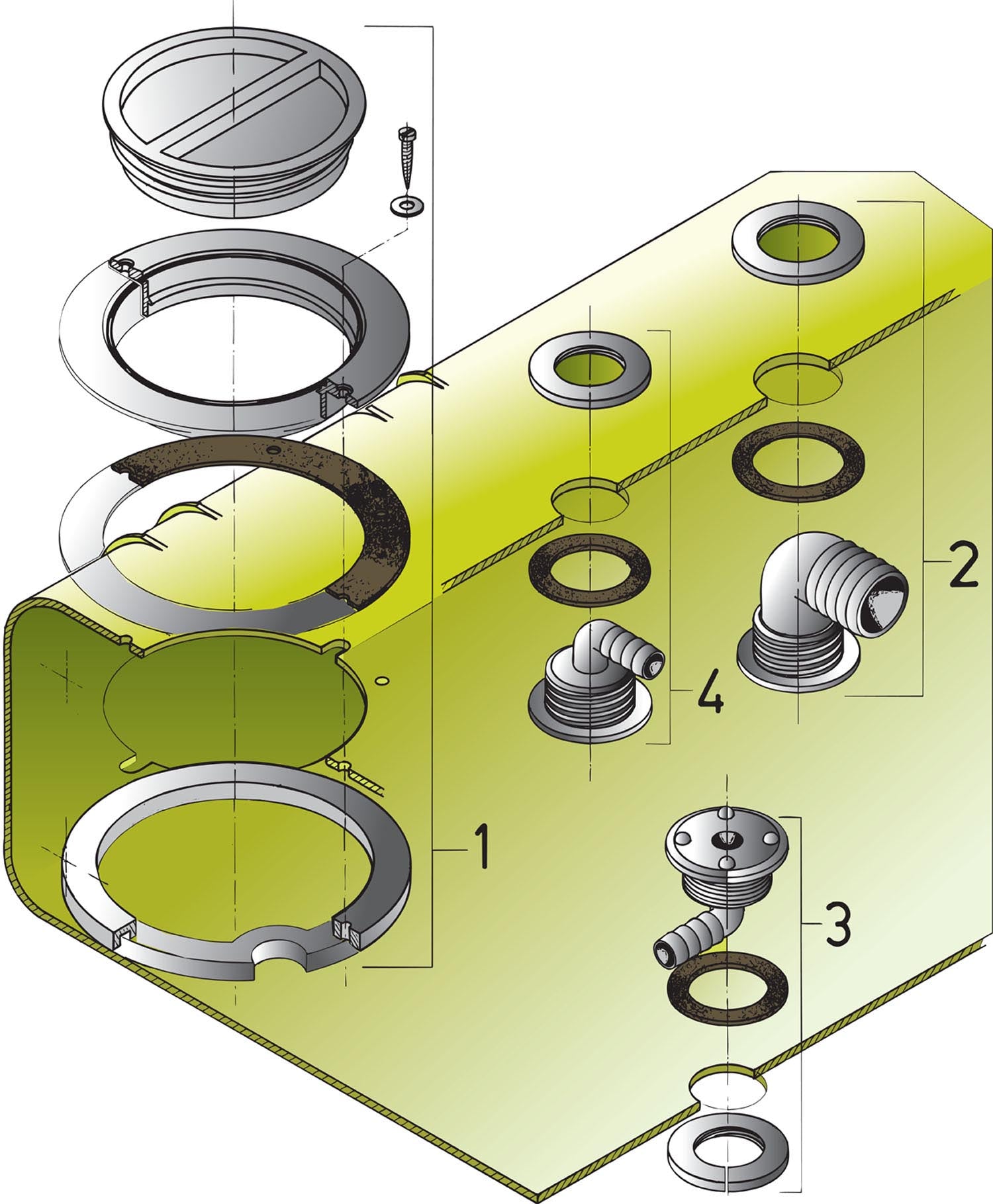 Vetus WTKIT - Connection kit for rigid water tanks