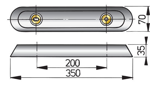 Vetus ZINK35C - Hull anode zinc model 