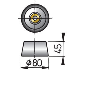 Vetus ZINK8C - Hull anode zinc model 