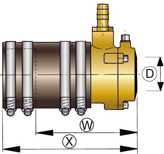 Vetus ZWB60 - Bronze flexible inner bearing, ? 60 mm, with dual li