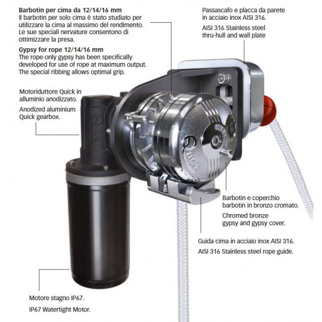 Quick BL2R Horizontal X Axel Windlass