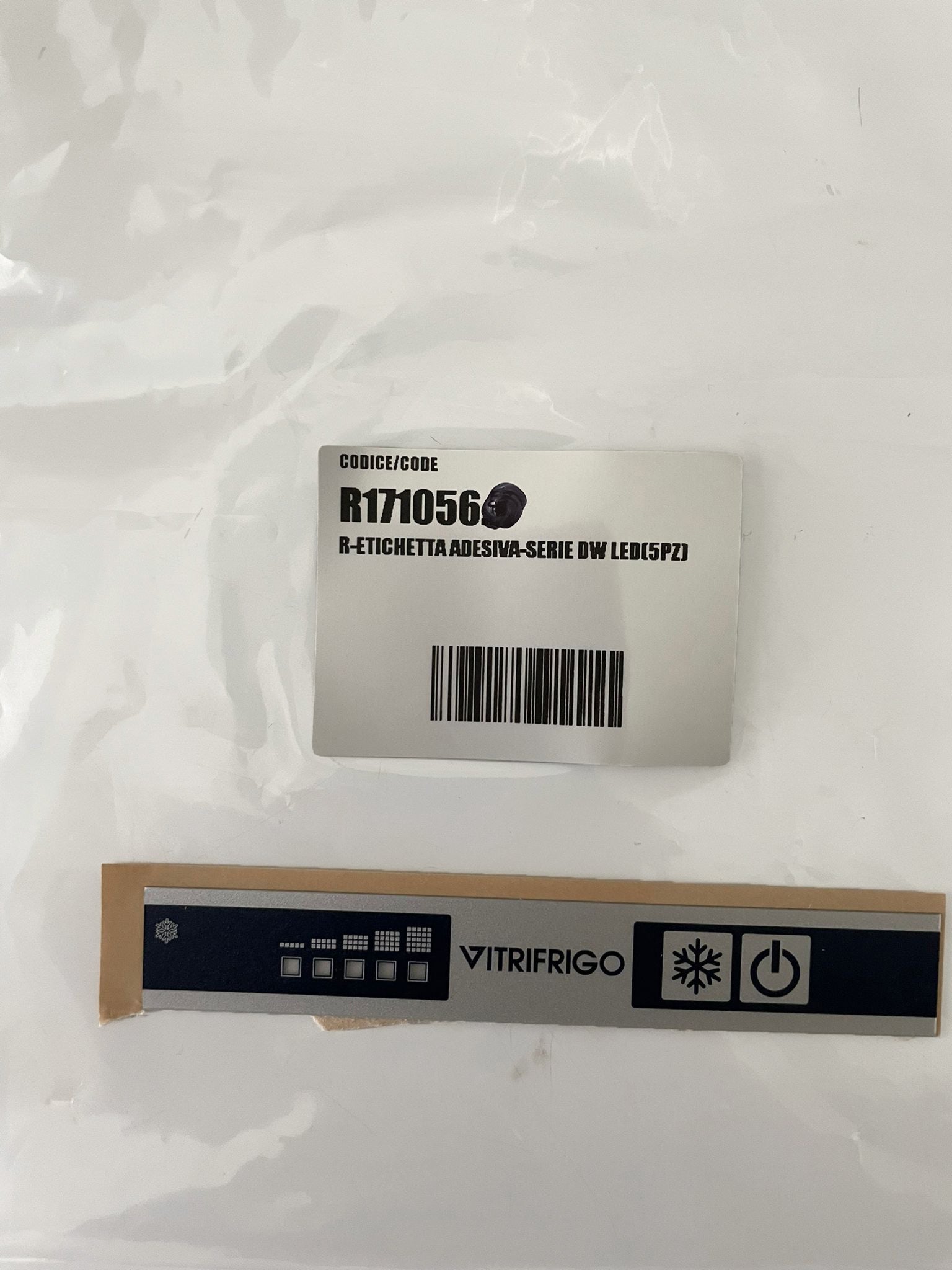 Vitrifrigo R171056 - Thermostat Membrane Sticker, Control Panel, Drawer Models Current  ALL DW models buttons are together right of lights