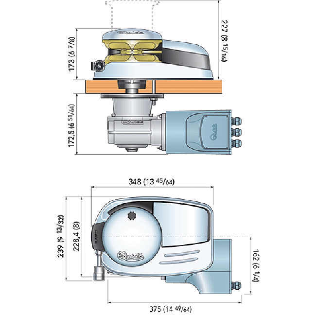 Dave Vertical Windlass - Left Chain Pipe