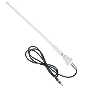 Dual Universal Rubber Mast AM/FM Antenna White