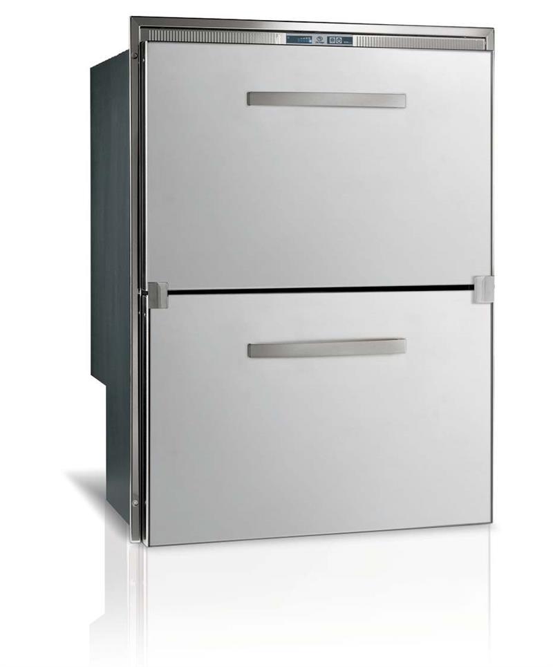 Vitrifrigo Stainless Steel Double Drawer Refrigerators and Freezers with Ice Maker Surface Flange DW210IXD1-ESI-1