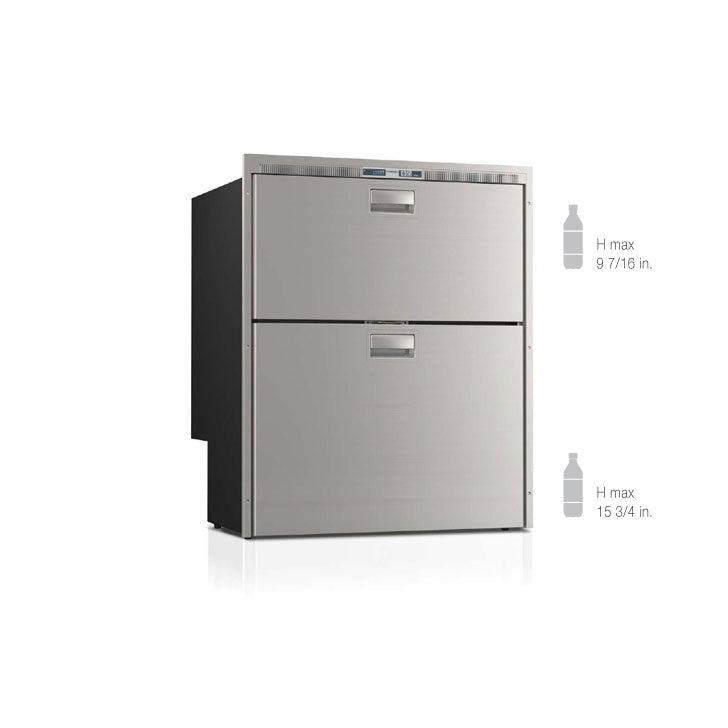 Vitrifrigo Stainless Steel Double Drawer Refrigerators and Freezers with Ice Maker Flush Flange DW210IXD1-EFI-2