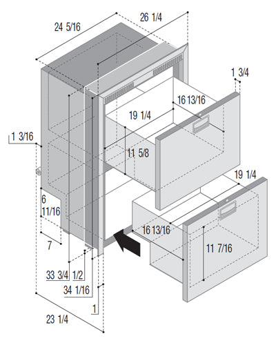 Vitrifrigo DW180IXN4-ES-1 double freezer/freezer