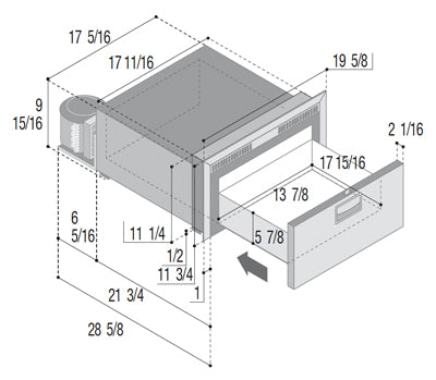Vitrifrigo Stainless Steel Drawer Refrigerator DW35RXP4-EF Flush Flange
