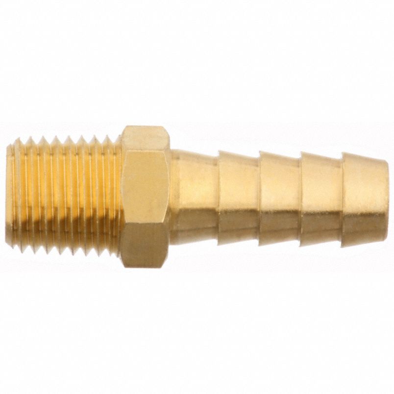BRA - Male Pipe To Hose Adapters, Part No. 125-1/8x1/8 - Size 1/8