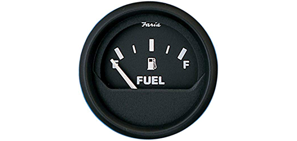 Faria Beede - Euro Black Gauges, Part No. F12801 - 2 Inch - Fuel Level Gauge (E-1/2-F)