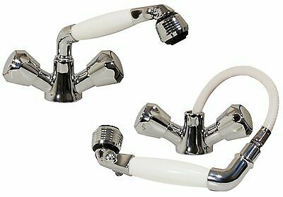 Scandvik - Chrome-Plated Pull-Out Shower Mixer with Adjustable Spray , Part No 46011P