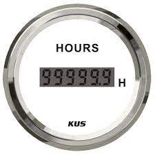 KUS - Digital Hourmeters , Part No. JMV00049 , White/SS