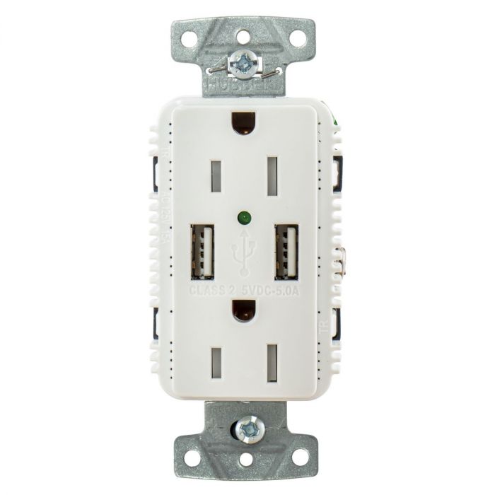 Hubbell USB15A5W White Outlet