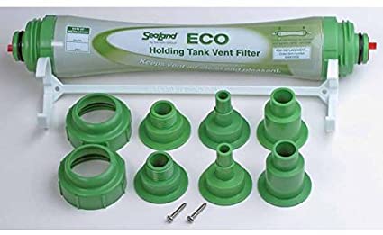 SeaLand - Holding tank vent filter with bracket and barbed ftings for 5/8", 3/4", 1" or 1-1/2" ID vent hose , Part No. 309311001