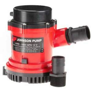Johnson Pump - Heavy-Duty High-Capacity Bilge Pumps, Part No. 16004-00 - Volts 12 DC - Amps 7 - GPH 1600