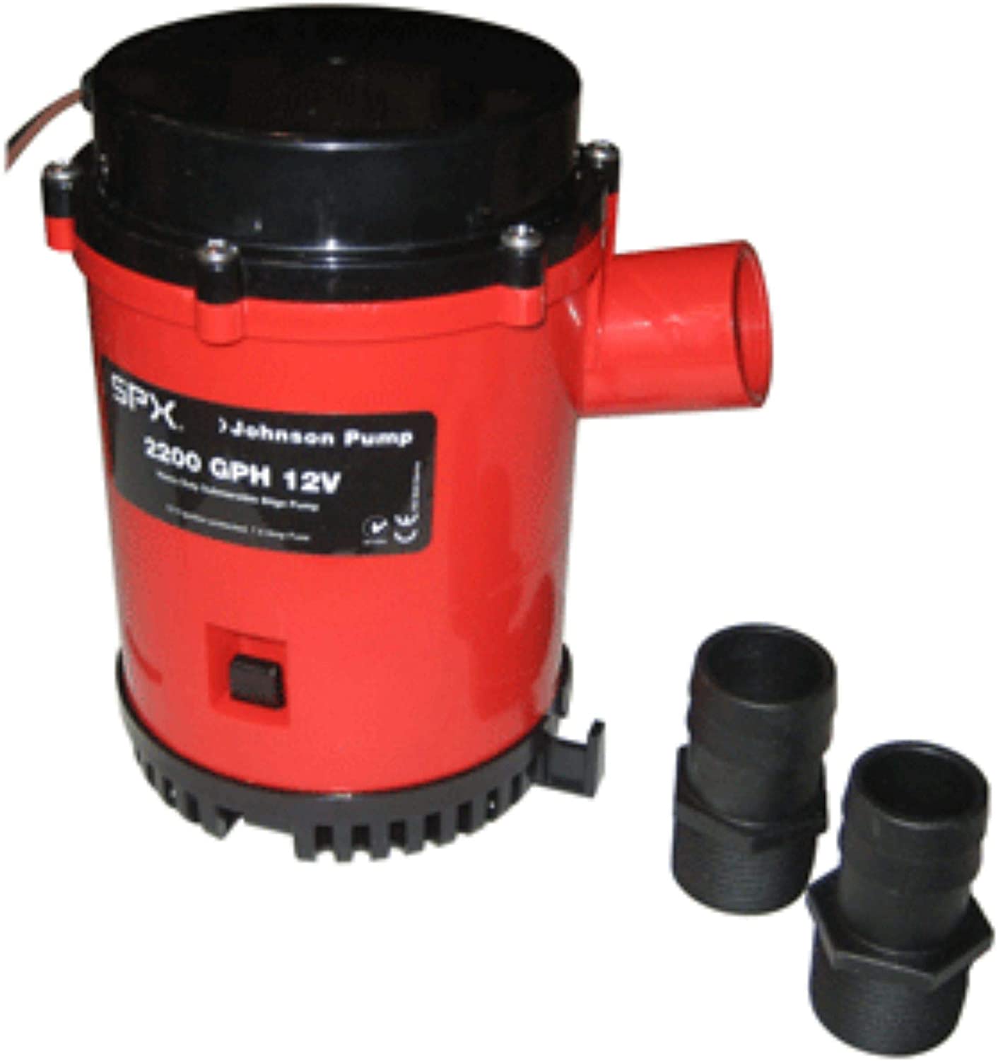 Johnson Pump - Heavy-Duty High-Capacity Bilge Pumps, Part No. 22004 - Volts 12 DC - Amps 7.5 - GPH 2200